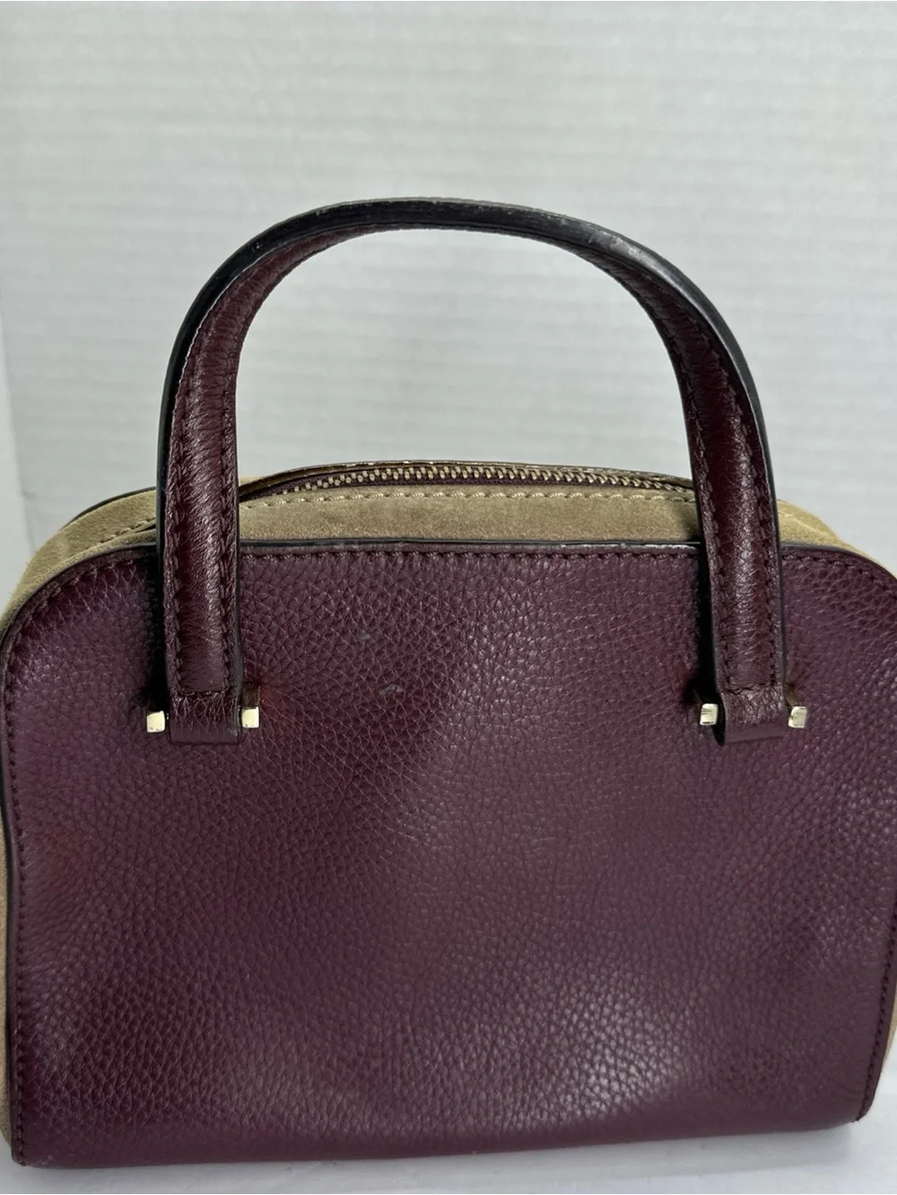 kate spade Two-Tone Burgundy and Tan Top-Handle Satchel